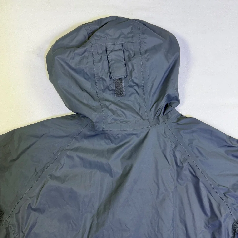 Columbia Womens Slate Blue Hooded Rain Jacket Mesh Lined Nylon Shell Large
